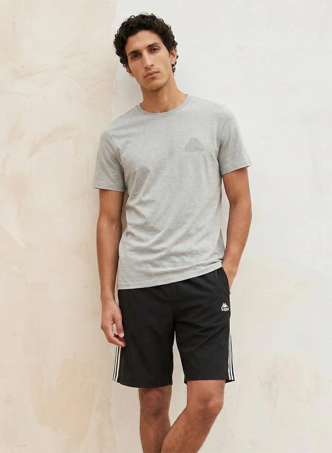Kappa Grey Kappa Relaxed Fit Crew Neck T-shirt with Short Sleeves for Men | Best Price UAE