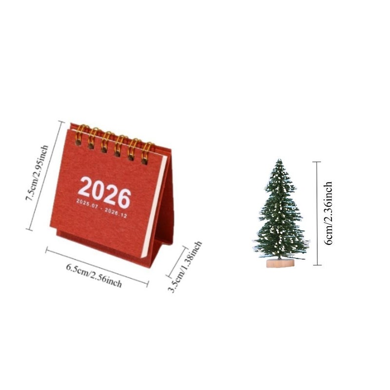 Black Mini Calendar And Christmas Tree 2pc Set For Desk - Image 3