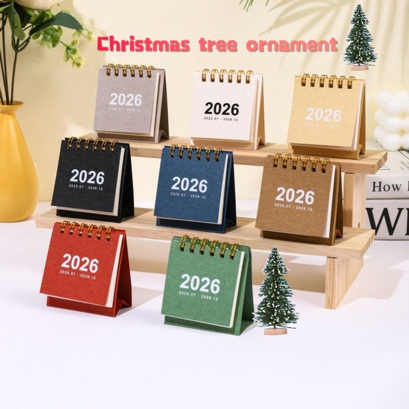 Black Mini Calendar And Christmas Tree 2pc Set For Desk - Image 1