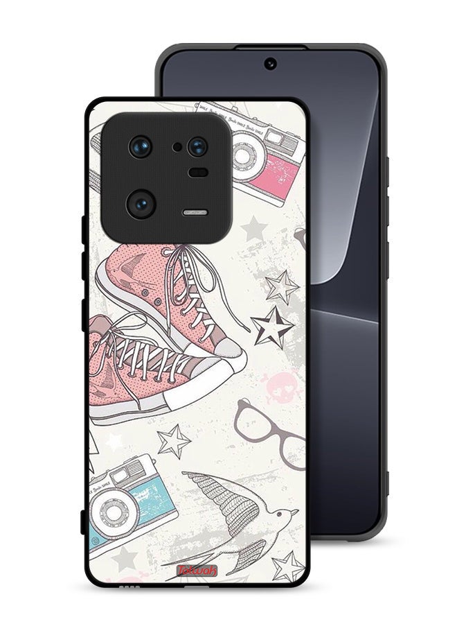 Tolwak Xiaomi 13 Pro Protective Case Cover Canva Shoes And Camera Art  - Image 1