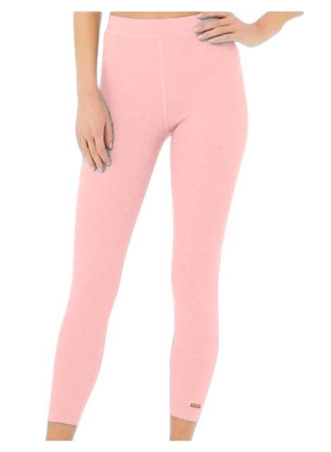 بنطال ضيق مضلع بخصر مطاطي صغير وخصر مرتفع - Image 1