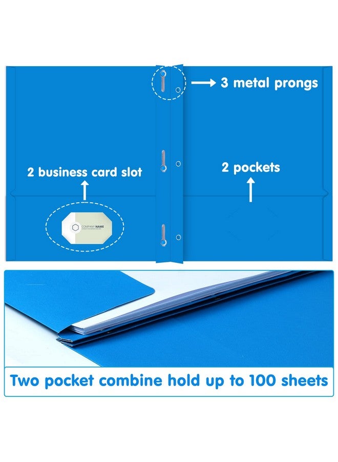 HERKKA Two Pocket Folder Herkka 100 Pack 2 Pocket Folders With Prongs Business Card Slots Letter Size Paper Folders Designed For Office And Classroom Use Assorted 5 Colors - Image 5