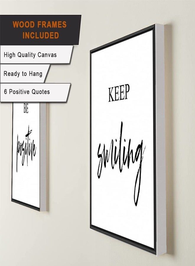 WALTSOM Inspirational Wall Art, Framed Motivational Canvas Wall Art Positive Quote for Living Room Bedroom Office, Stretched Ready to Hang (Set of 6, 8X10in, Framed) - Image 2