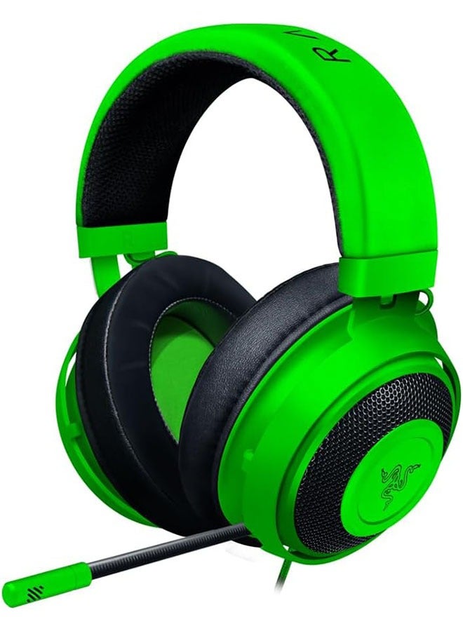 Gaming Headset: Lightweight aluminum frame, retractable noise isolating microphone for PC, PS4, PS5, Switch, Xbox One, Xbox Series X&S, mobile devices, 3.5mm audio jack - green  - Image 1