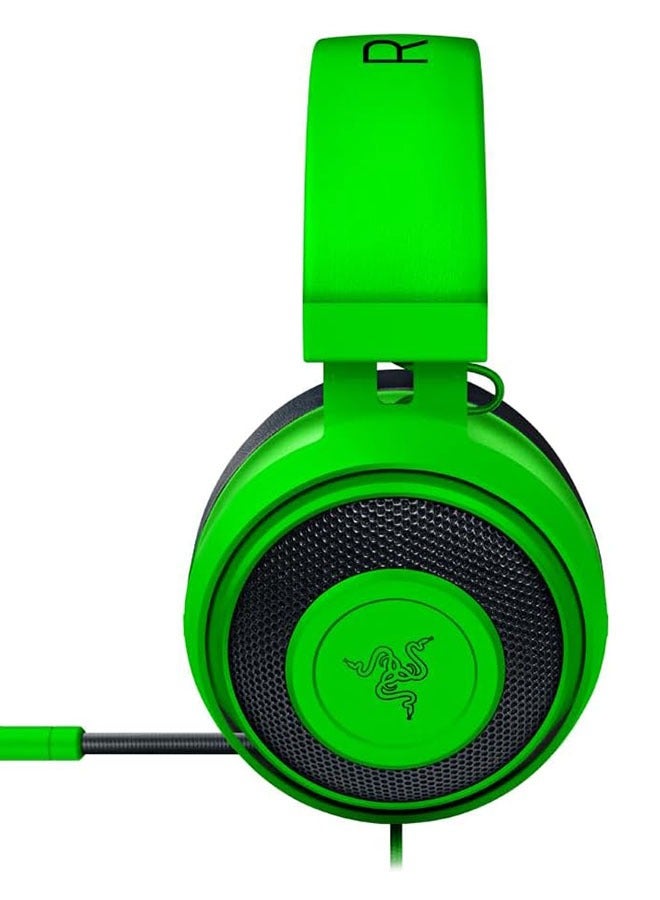 Gaming Headset: Lightweight aluminum frame, retractable noise isolating microphone for PC, PS4, PS5, Switch, Xbox One, Xbox Series X&S, mobile devices, 3.5mm audio jack - green  - Image 2