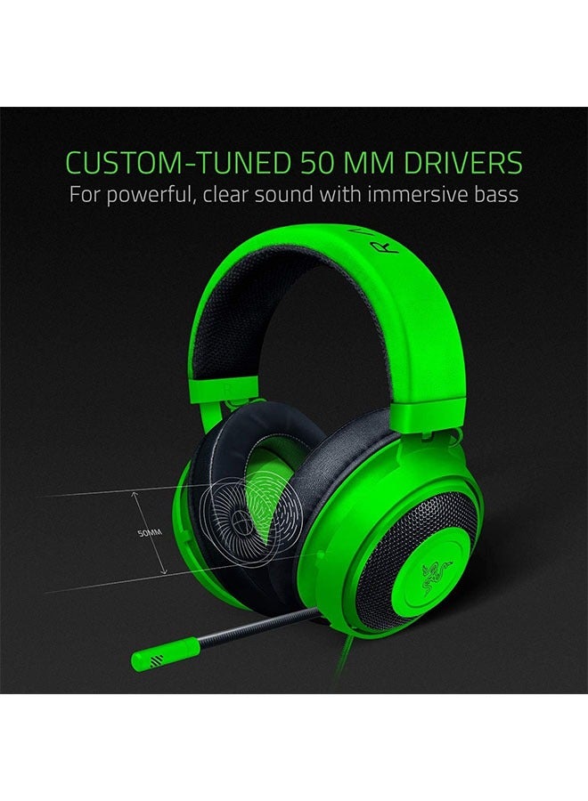 Gaming Headset: Lightweight aluminum frame, retractable noise isolating microphone for PC, PS4, PS5, Switch, Xbox One, Xbox Series X&S, mobile devices, 3.5mm audio jack - green  - Image 3