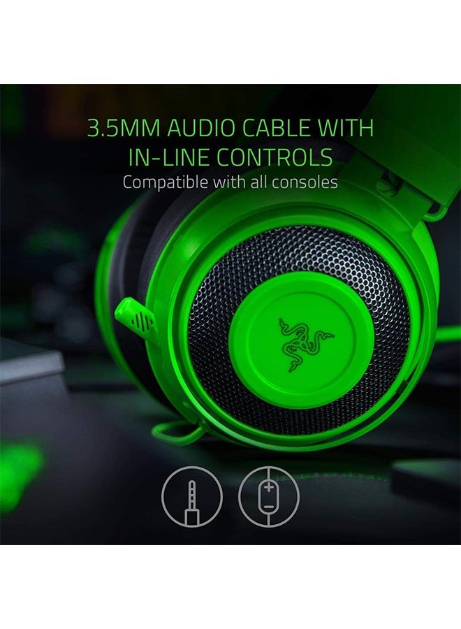 Gaming Headset: Lightweight aluminum frame, retractable noise isolating microphone for PC, PS4, PS5, Switch, Xbox One, Xbox Series X&S, mobile devices, 3.5mm audio jack - green  - Image 4