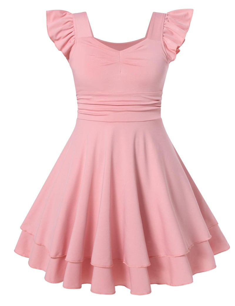 ALISISTER Girls Pink Dresses Size 10 12 Cute Dresses for Girl Formal Girls Fashion Ruffle Tiered Ruched Spring Casual Summer Dress Size 11 Flowy Sleeveless Big Kids Party Mini Sundress 11t 12t - Image 1