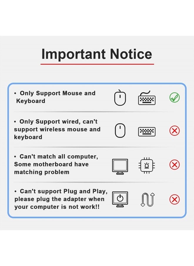 Oxsubor - PS2 to USB Female,PS/2 Male Converter Changer Adapter for Keyboard Mouse 2pcs by Oxusbor(Notice:Can't Match All Motherboard,Have Matching Problem) - Image 1