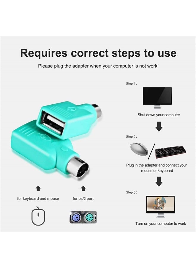 Oxsubor - PS2 to USB Female,PS/2 Male Converter Changer Adapter for Keyboard Mouse 2pcs by Oxusbor(Notice:Can't Match All Motherboard,Have Matching Problem) - Image 1