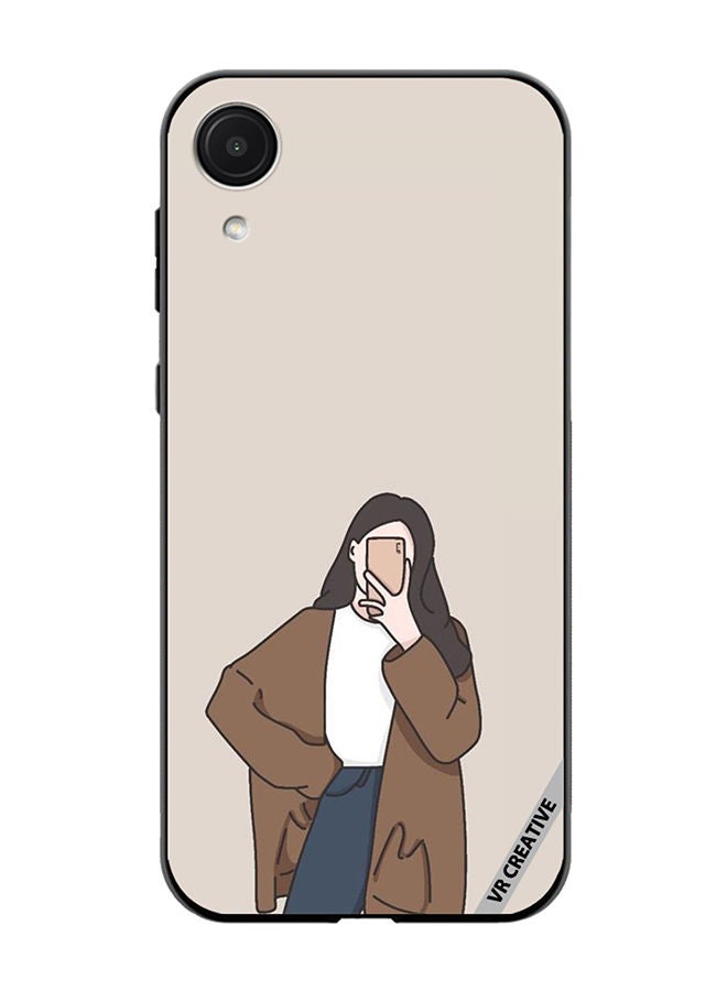 VR CREATIVE Protective Case Cover For Samsung Galaxy A03 Core Minimilist Girl Design Multicolour - Image 1
