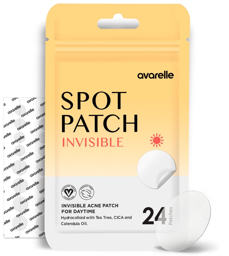 AVARELLE Invisible Acne Spot Patch 24 Count Ultra Thin Hydrocolloid Spot Sticker for Day Time Acne l For Covering Zits  Blemish with Calendula Rosehip Seed Vegan Cruelty Free
