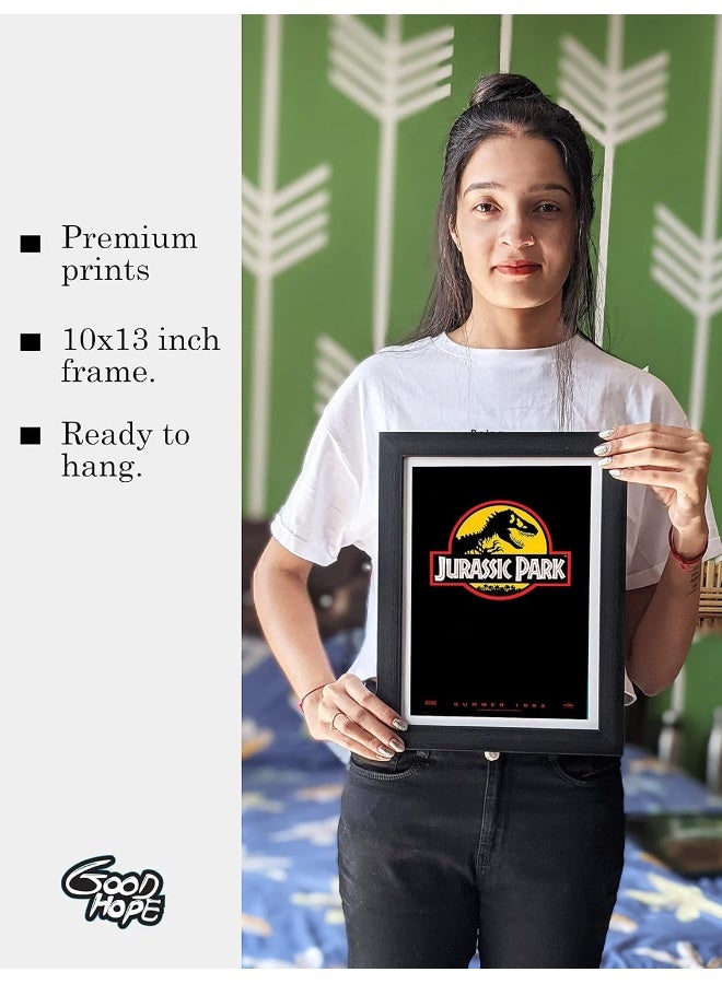 GRAY WALL Hollywood Posters Jurassic Park Movie Framed Poster For Room & Office (10 Inch X 13 Inch, Framed) - Image 3
