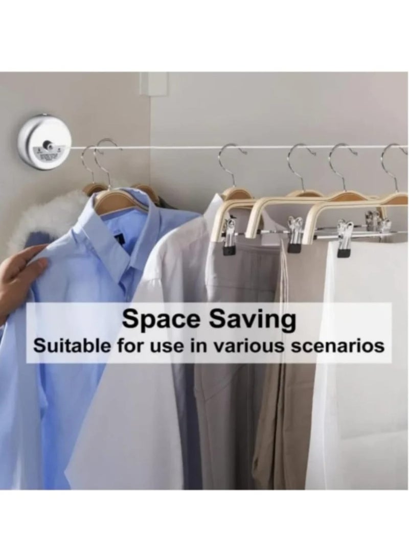 Stainless Steel Retractable Clothesline Wall Mounted Drying Rack with Strong Extendable Wire up to 4m for Laundry, Bathroom, Balcony - Image 3