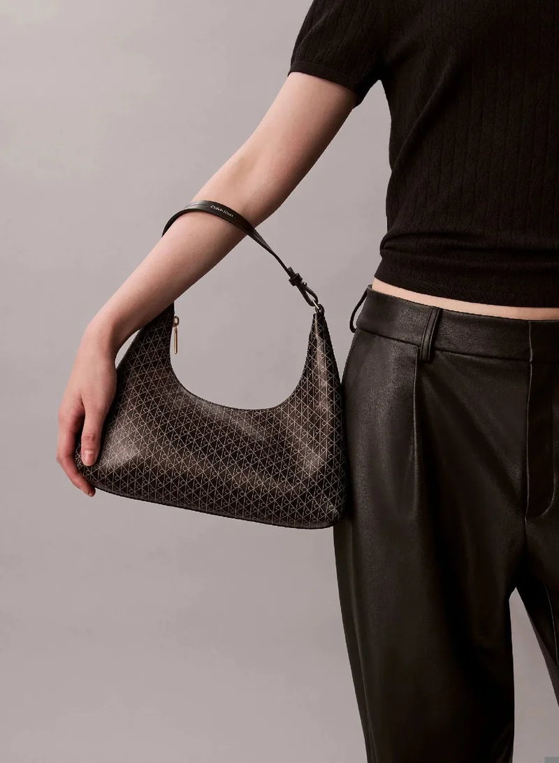 Calvin Klein BLACK AOP Allover Monogram Logo Shoulder Bag for Women | Best Price UAE