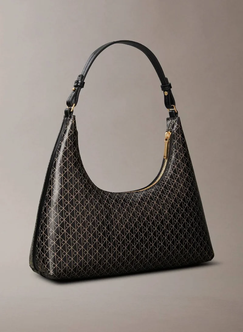 Calvin Klein BLACK AOP Allover Monogram Logo Shoulder Bag for Women | Best Price UAE