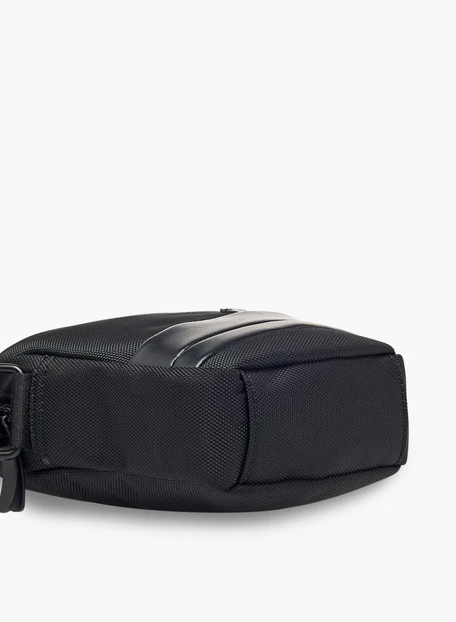 LBL by Shoexpress Men Textured Crossbody Bag with Adjustable Strap and Zip Closure