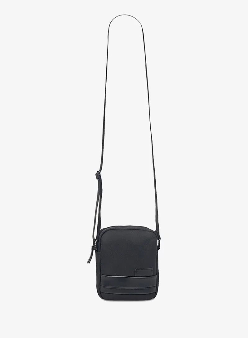 LBL by Shoexpress BLACK Men Textured Crossbody Bag with Adjustable Strap and Zip Closure for Men | Best Price UAE