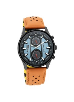 fastrack Fastrack Watch for Men, Quartz Movement, Analog Display, Brown Leather Strap-NR3224NL02, Dark Blue, strap  - Image 2
