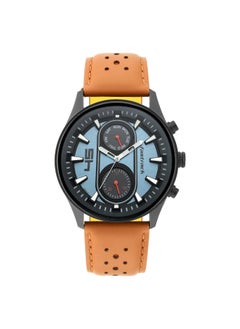 fastrack Fastrack Watch for Men, Quartz Movement, Analog Display, Brown Leather Strap-NR3224NL02, Dark Blue, strap  - Image 1