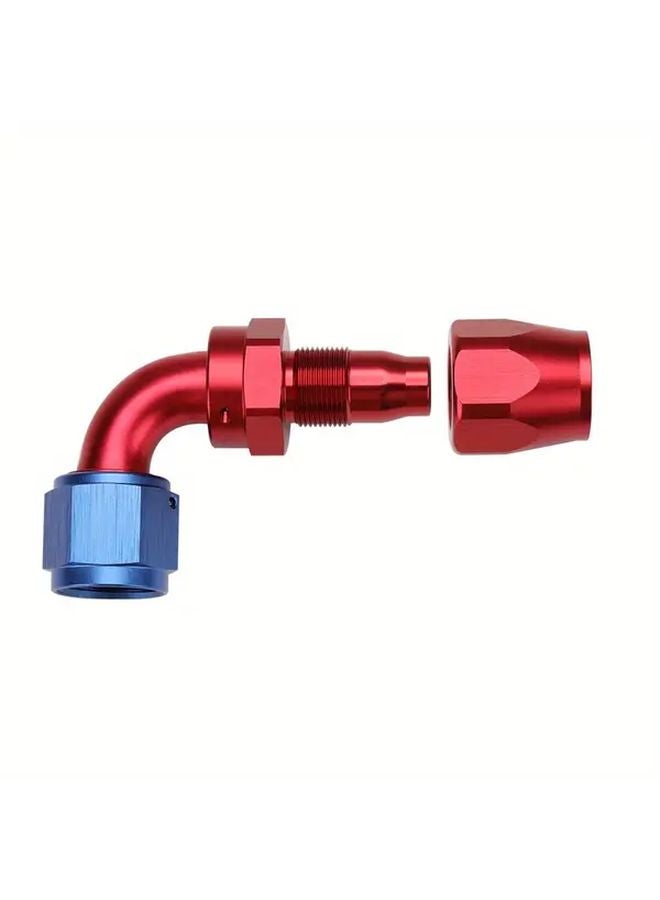 90 Degree Elbow Hose End Fitting Swivel Aluminum 1pc Blue Red - Image 4