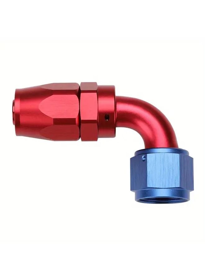 90 Degree Elbow Hose End Fitting Swivel Aluminum 1pc Blue Red - Image 1