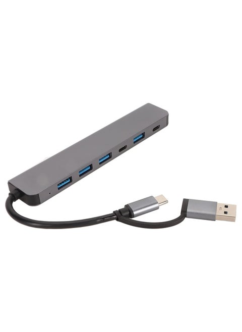 موزع 7 في 1 USB-C/USB-A مع USB 3.0، USB 2.0، قارئ SD/TF، منفذ صوت 3.5 ملم – متوافق مع iPhone 15 Pro/Max، MacBook، iPad، XPS، S23