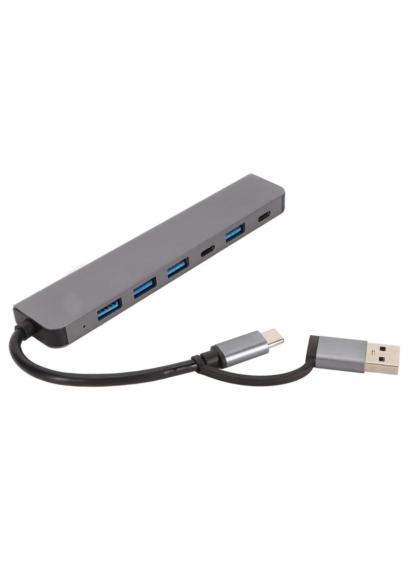 ماركة غير محددة موزع 7 في 1 USB-C/USB-A مع USB 3.0، USB 2.0، قارئ SD/TF، منفذ صوت 3.5 ملم – متوافق مع iPhone 15 Pro/Max، MacBook، iPad، XPS، S23  - Image 1