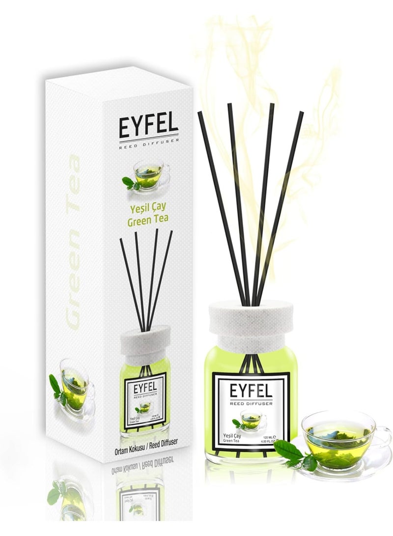 EYFEL EYFEL Green Tea Reed Diffuser, 120ml | Premium & Long-Lasting Home Fragrance | Refreshing Scent for Home & Office  - Image 1