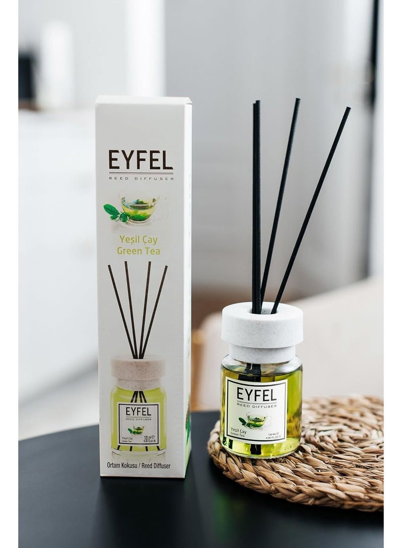 EYFEL EYFEL Green Tea Reed Diffuser, 120ml | Premium & Long-Lasting Home Fragrance | Refreshing Scent for Home & Office  - Image 2