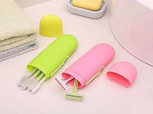 FASHRAMP 2Pcs Portable Candy Colors Plastic Toothbrush Toothpaste Case Holder for Daily and Travel Use Toothbrush Cup Protect Box Cover Pocket Storage Container for Camping - Image 2