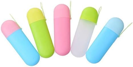 FASHRAMP 2Pcs Portable Candy Colors Plastic Toothbrush Toothpaste Case Holder for Daily and Travel Use Toothbrush Cup Protect Box Cover Pocket Storage Container for Camping - Image 4