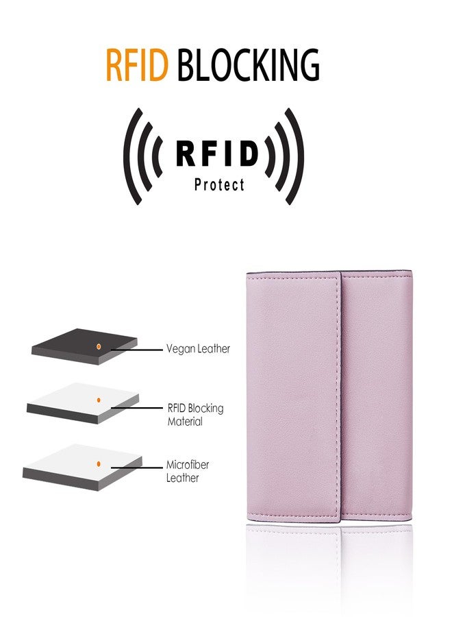 Travelambo RFID Blocking Wallet Women Small Womens Wallet Credit Card Holder Mini Compact Trifold Wallets for Women with Coin Pocket Zipper - Image 3