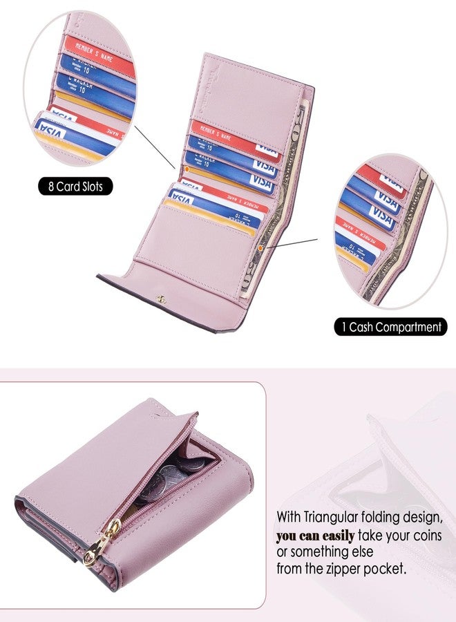 Travelambo RFID Blocking Wallet Women Small Womens Wallet Credit Card Holder Mini Compact Trifold Wallets for Women with Coin Pocket Zipper - Image 2