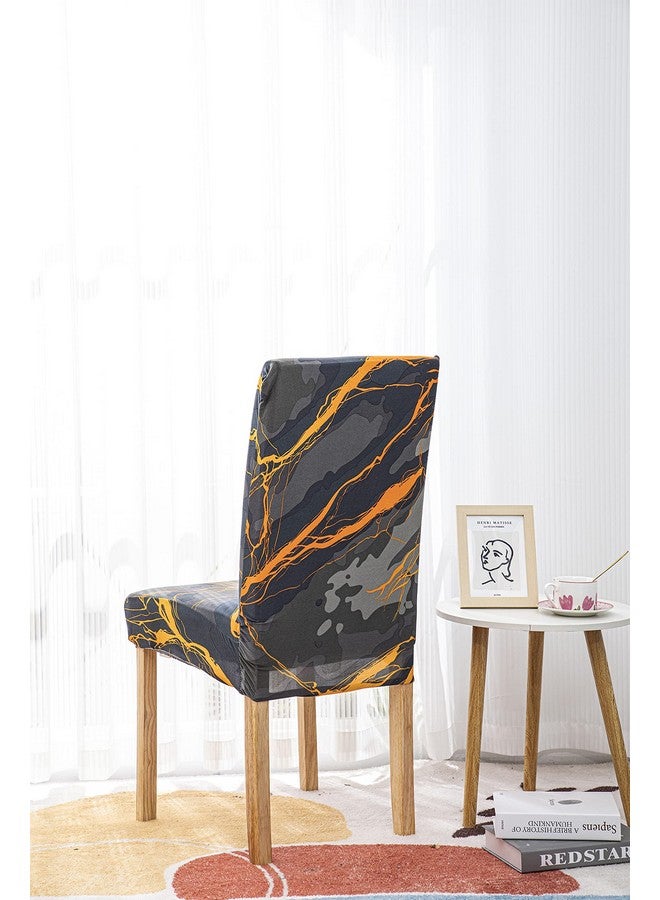 House of Quirk Elastic Chair Cover Stretch Removable Washable Short Dining Chair Cover Protector Seat Slipcover (Pack 4, Dark Sunrise), Polyester - Image 5