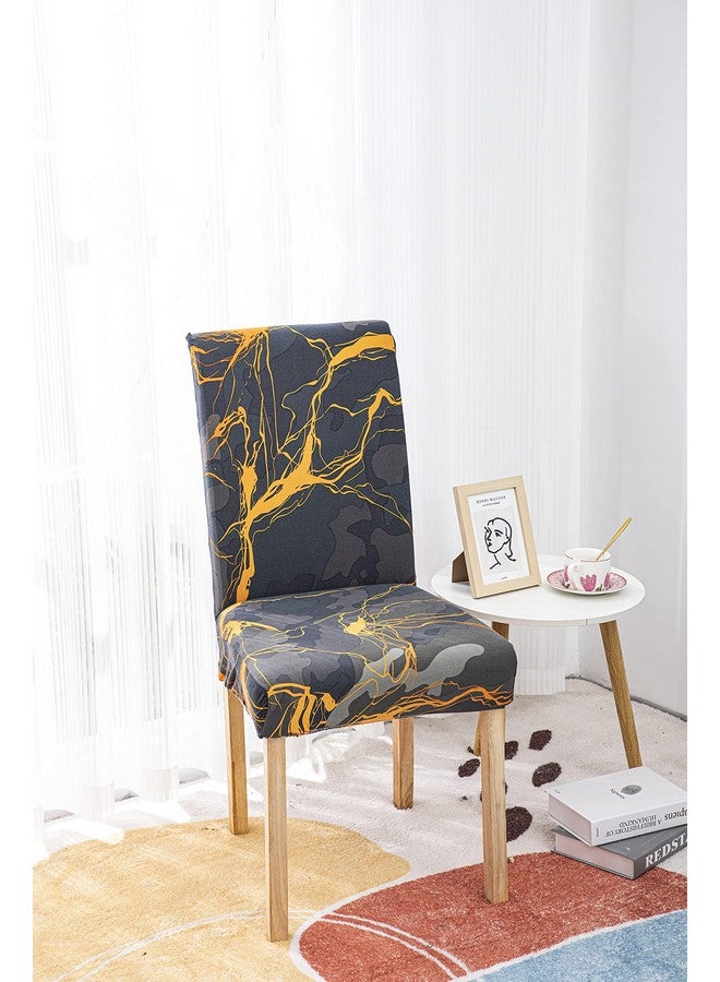 House of Quirk Elastic Chair Cover Stretch Removable Washable Short Dining Chair Cover Protector Seat Slipcover (Pack 4, Dark Sunrise), Polyester - Image 2