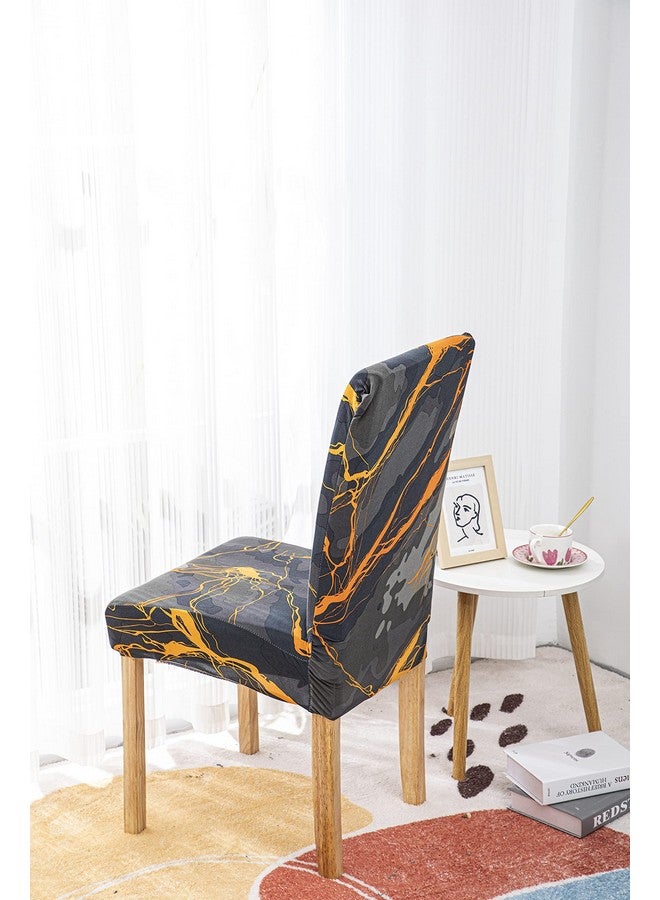 House of Quirk Elastic Chair Cover Stretch Removable Washable Short Dining Chair Cover Protector Seat Slipcover (Pack 4, Dark Sunrise), Polyester - Image 4