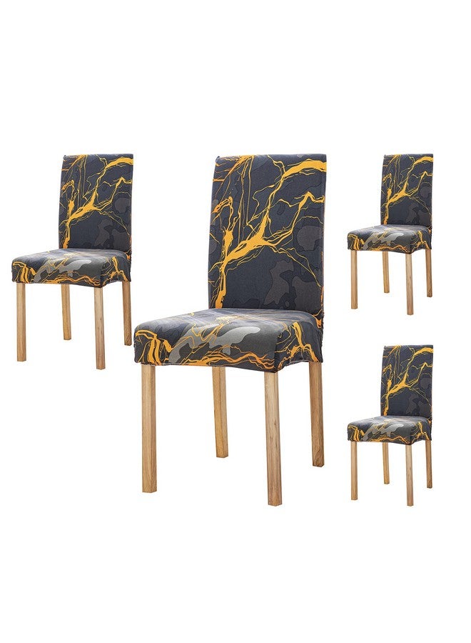 House of Quirk Elastic Chair Cover Stretch Removable Washable Short Dining Chair Cover Protector Seat Slipcover (Pack 4, Dark Sunrise), Polyester - Image 1