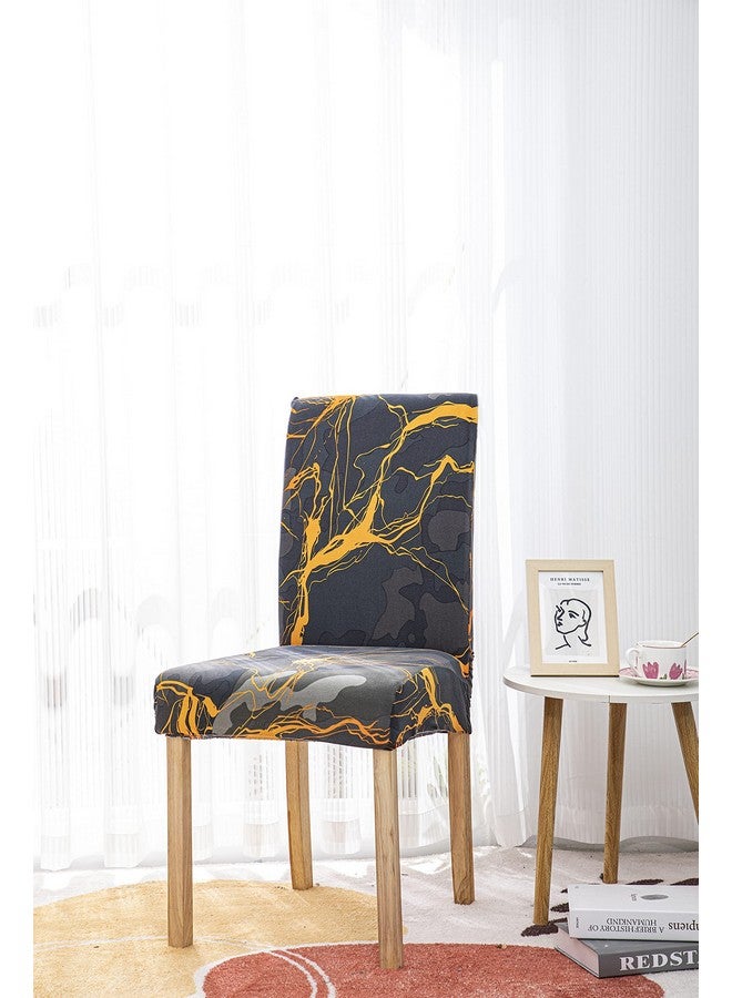 House of Quirk Elastic Chair Cover Stretch Removable Washable Short Dining Chair Cover Protector Seat Slipcover (Pack 4, Dark Sunrise), Polyester - Image 3