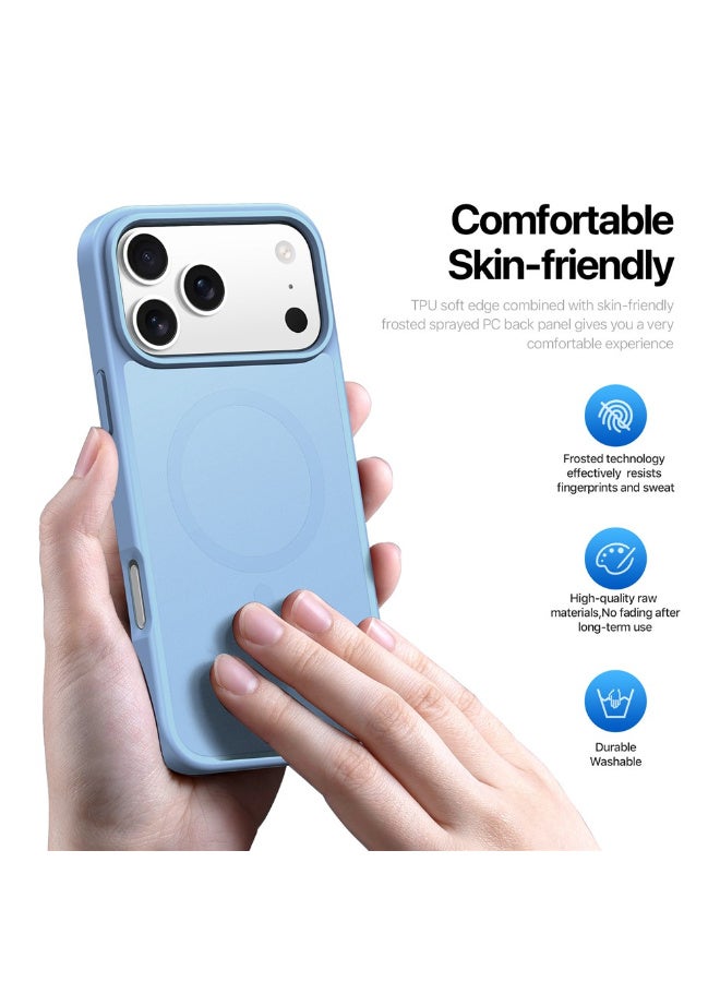 DUX DUCIS Yind Series Cover for the iPhone 17 Pro mobile phone a slim, TPU Hybrid PC cover MagSafe made of TPU, polycarbonate silicone - Light Blue - Image 5