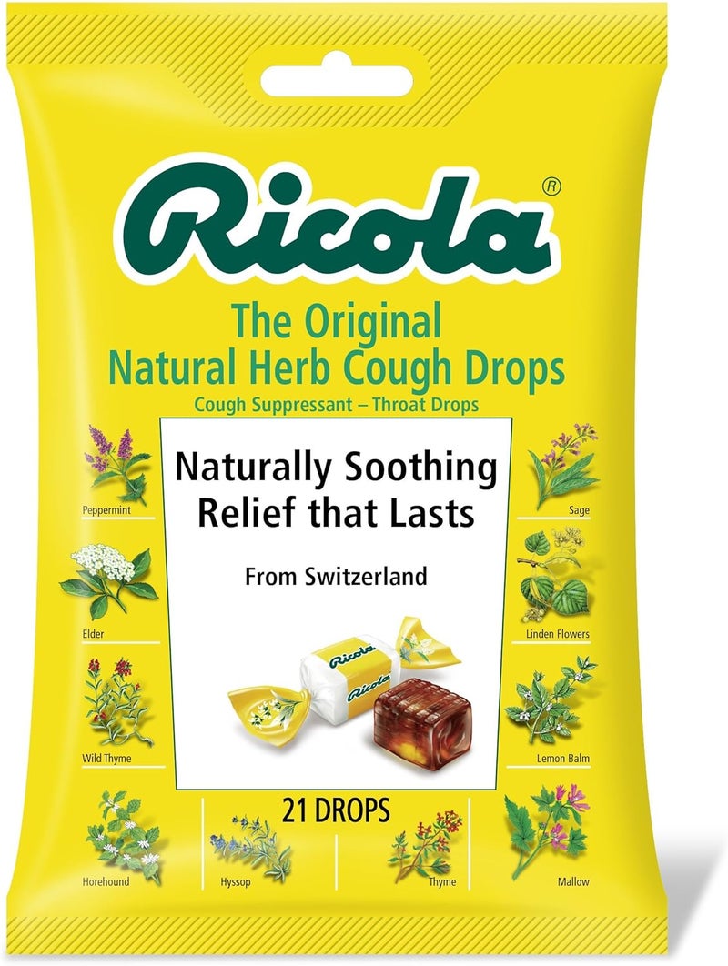 Ricola Original Natural Herb Cough Drops 21 Drops Pack of 12 - Image 1