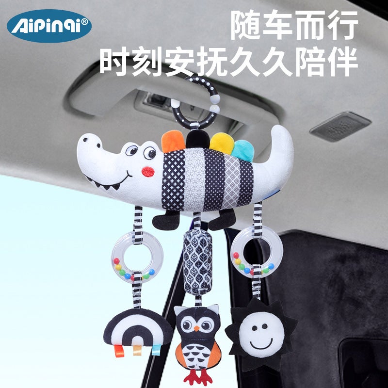 Aipinqi New Black & White Animal Wind Chime Baby Car Hanging Plush Toy - In Stock - Image 2