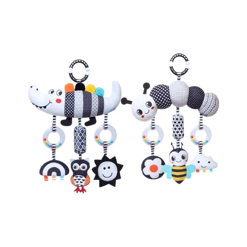 Aipinqi New Black & White Animal Wind Chime Baby Car Hanging Plush Toy - In Stock - Image 5