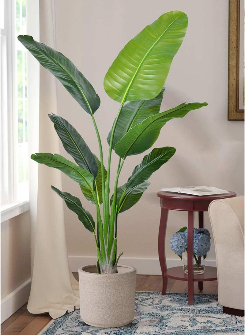 Sharpdo Artificial Traveler's Palm Tree, 180cm Tall Faux Tropical Plant in Pot, Realistic Banana-like Leaves with Stable Base for Living Room & Office Decor - Image 4