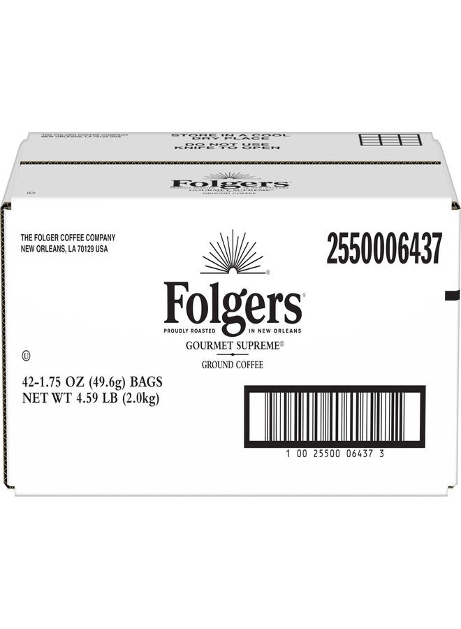 Folgers Gourmet Supreme Ground Coffee, 42-1.4 Ounce Fraction Packets, Frac Packs - Image 1