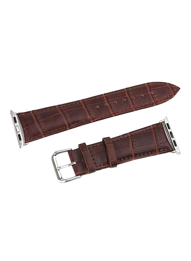NIBEMINENT Leather Band For Apple Watch 42 mm Brown 