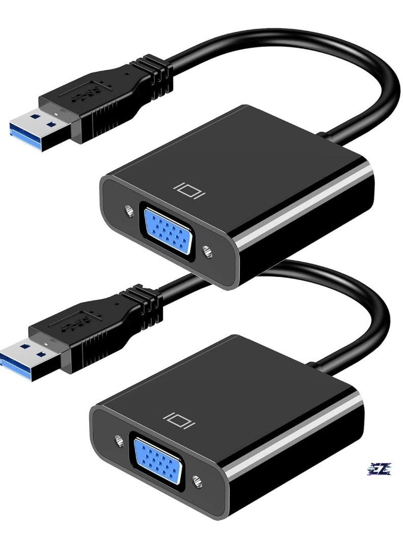 Gulf Trend USB to VGA Cable Adapter – 1080P VGA to USB 3.0/2.0 Adapter, Multi-Display Video Converter for Laptop, Desktop, PC to Monitor, Projector, TV (Not Supported for Chromebook) - Image 1