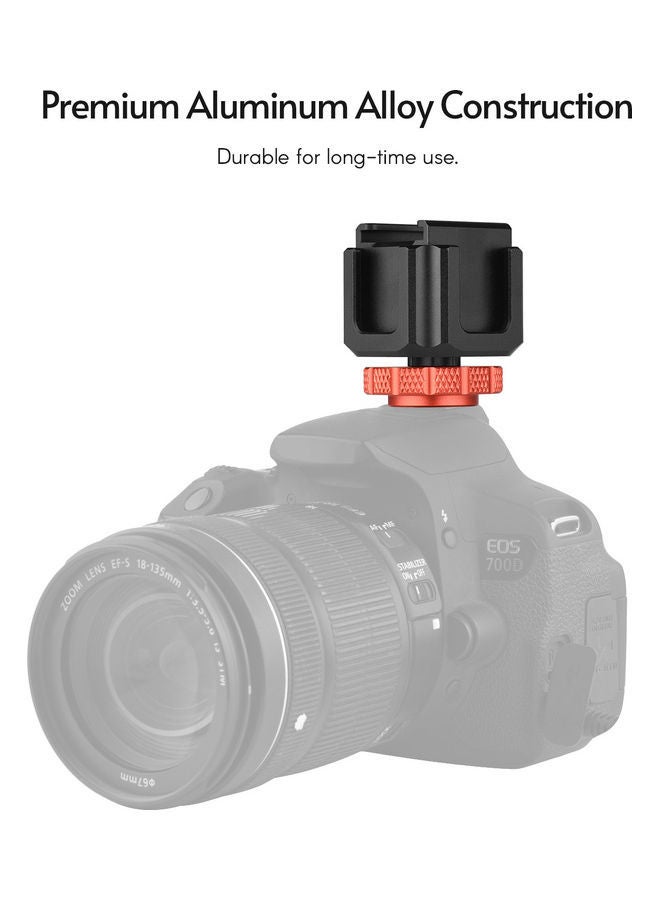 NIBEMINENT Aluminum Alloy Lightweight Cold Shoe Adapter Bracket Black - Image 4