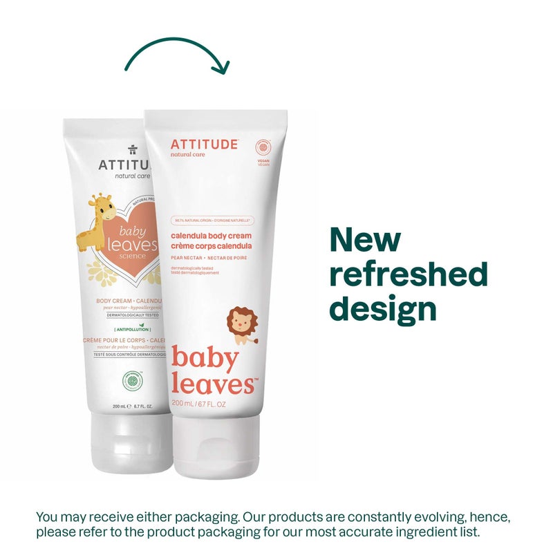 ATTITUDE Body Cream for Baby, EWG Verified, Made with Naturally Derived Ingredients, Vegan, Pear Nectar, 6.7 Fl Oz - Image 2