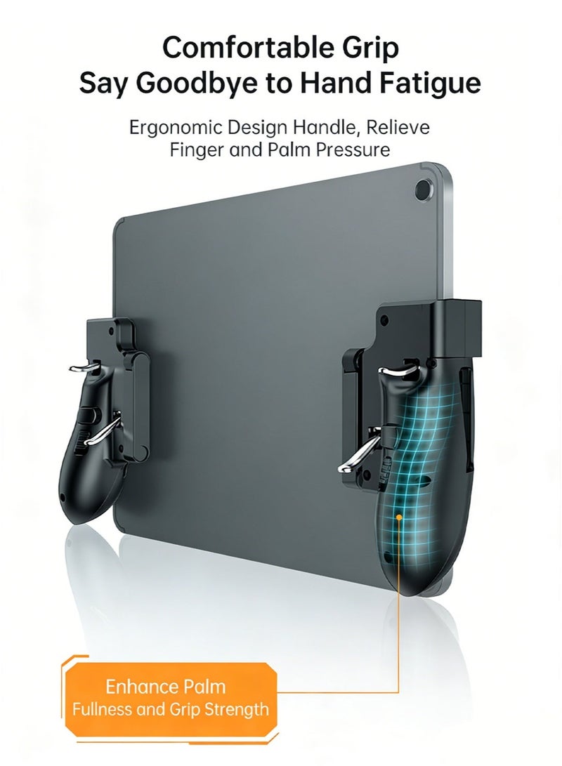 جهاز تحكم بمشغلات الألعاب المحمولة لأجهزة iPad وأجهزة أندرويد اللوحية، قبضة ألعاب مريحة بأربعة أصابع مع مشغلات حساسة لألعاب PUBG وألعاب إطلاق النار على الهواتف المحمولة - Image 5